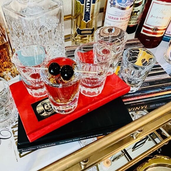 ♥️ 6 vintage mid century thick heavyweight shot glasses,  PRICE FIRM. - Picture 14 of 17